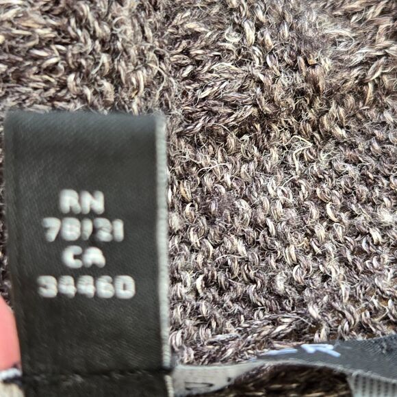 Eileen Fisher Cardigan Sweater S Wool Linen Silk Heather Gray Brown Open Front - Picture 9 of 10